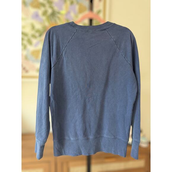 J. Crew "Beach Bum" Crew Neck Graphic Sweatshirt Astor Blue Womens Size Medium - Picture 7 of 10